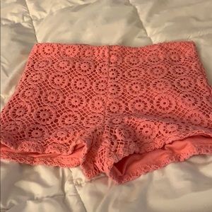 Pink Crochet Shorts